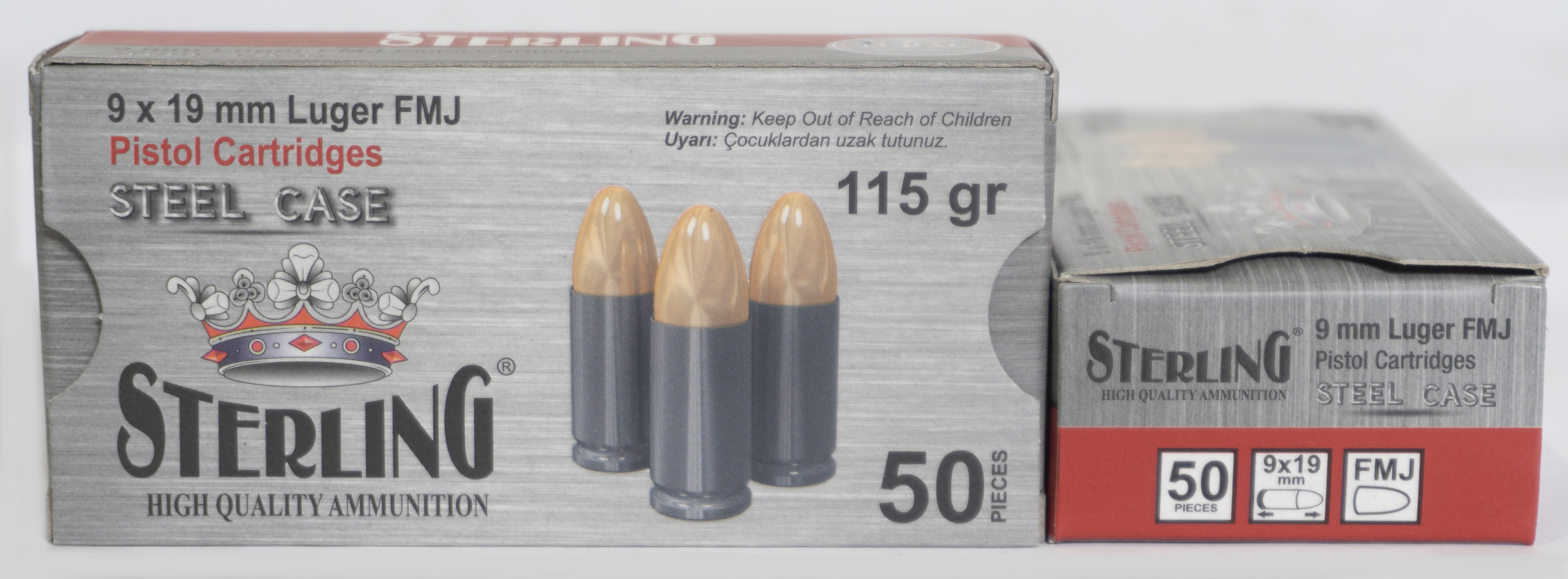 CENT AMMO STERLING 9MM 115GR FMJ 50/30 - Ammunition